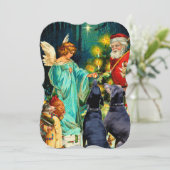 Funny Kerstmis Dog Doberman  kaart (Staand voorkant)