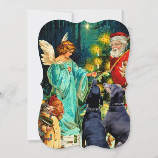 Funny Kerstmis Dog Doberman kaart (Voorkant)