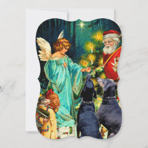 Funny Kerstmis Dog Doberman  kaart