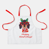 Funny Kerstmis Dog Festive Holiday Dachshund Cute Schort (Voorkant)