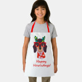 Funny Kerstmis Dog Festive Holiday Dachshund Cute Schort (Insitu)