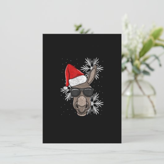 Funny Kerstmis Donkey Lover Kaart (Staand voorkant)