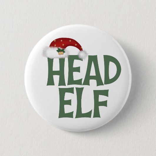 Funny Kerstmis Elf Button (Voorkant)
