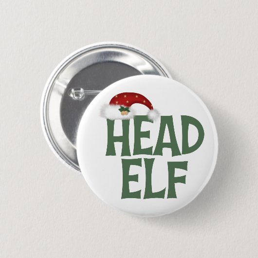Funny Kerstmis Elf Button (Voorkant /achterkant)
