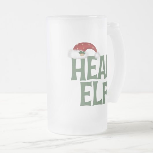 Funny Kerstmis Elf Frosted Mok (Voorkant rechts)