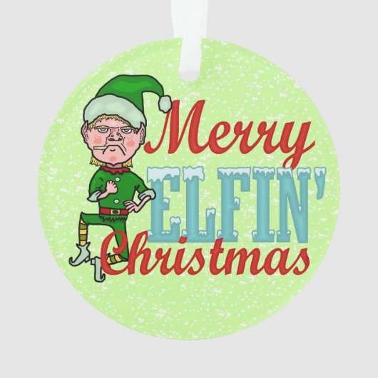 Funny Kerstmis Elf Merry Elfin Bah Humbug Ornament (achterkant)