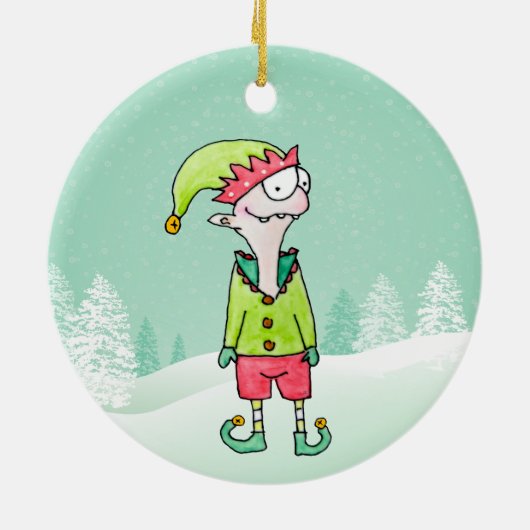Funny Kerstmis Elf Ornament (Achterkant)