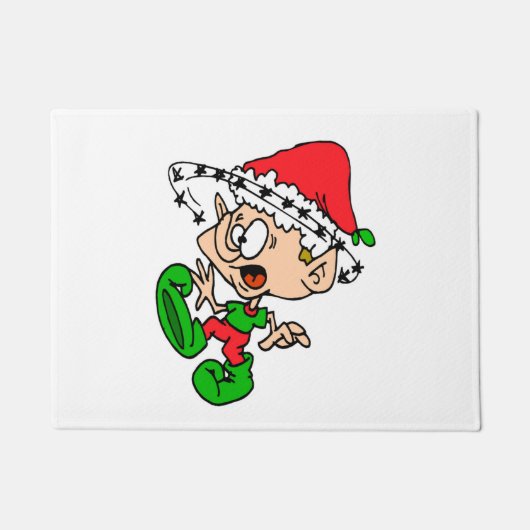 Funny Kerstmis Elf Xmas Holiday Joke Deurmat (Voorkant)