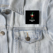 Funny Kerstmis Elfie Vierkante Button 5,1 Cm (In situ)
