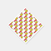 Funny Kerstmis Emoji Santa Hat Pattern Servet (Hoek)