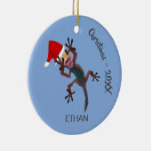 Funny Kerstmis Gecko Lizard Foto Keramisch Ornament (Rechts)