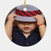 Funny Kerstmis Gecko Lizard Foto Keramisch Ornament (Achterkant)