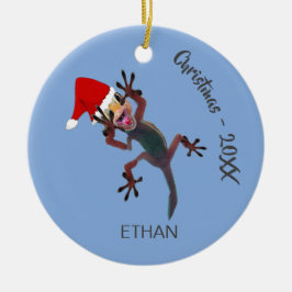 Funny Kerstmis Gecko Lizard Keramisch Ornament