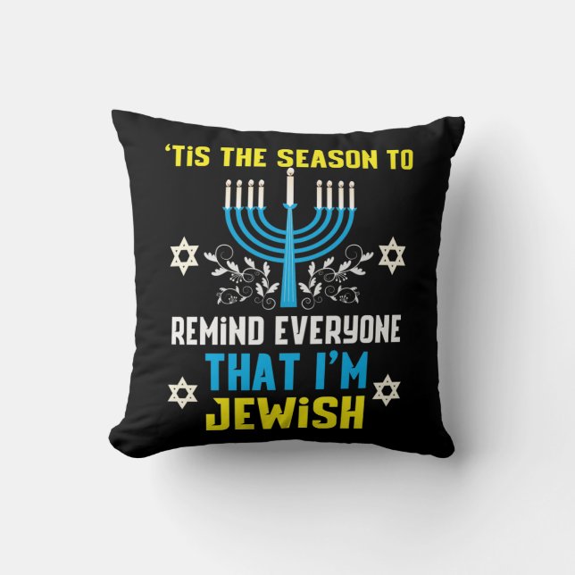 Funny Kerstmis Hanukkah Jewish Menorah Humor Kussen (Voorkant)