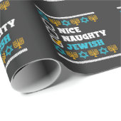 Funny Kerstmis Hanukkah Naughty Jewish Menorah Cadeaupapier (Rol Hoek)