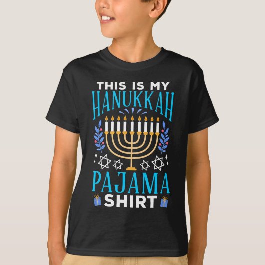 Funny Kerstmis Jewish Hanukkah Pajama T-shirt (Voorkant)