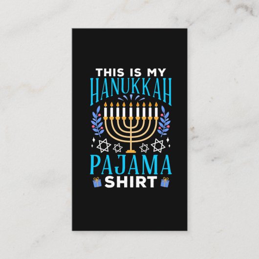Funny Kerstmis Jewish Hanukkah Pajama Visitekaartje (Voorkant)