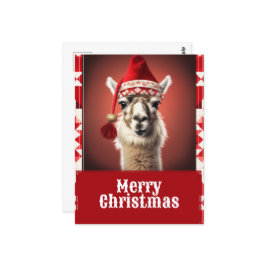 Funny Kerstmis Llama Briefkaart