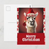 Funny Kerstmis Llama Briefkaart (Voorkant / Achterkant)