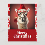 Funny Kerstmis Llama Briefkaart (Voorkant)