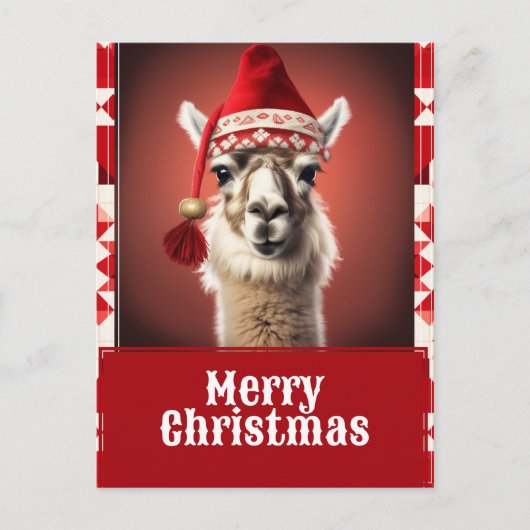 Funny Kerstmis Llama Briefkaart (Voorkant)