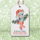 Funny Kerstmis Llama Cadeaulabel