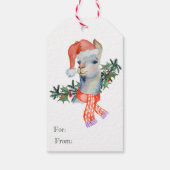 Funny Kerstmis Llama Cadeaulabel (Achterkant)