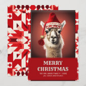 Funny Kerstmis Llama Kaart (Voorkant / Achterkant)