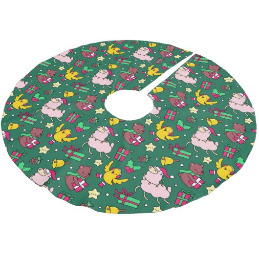 Funny Kerstmis Llama Kerstboom Rok (Gekanteld)