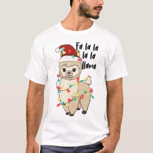 Funny Kerstmis Llama T-shirt