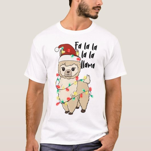 Funny Kerstmis Llama T-shirt (Voorkant)
