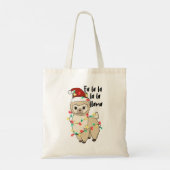 Funny Kerstmis Llama Tote Bag (Achterkant)