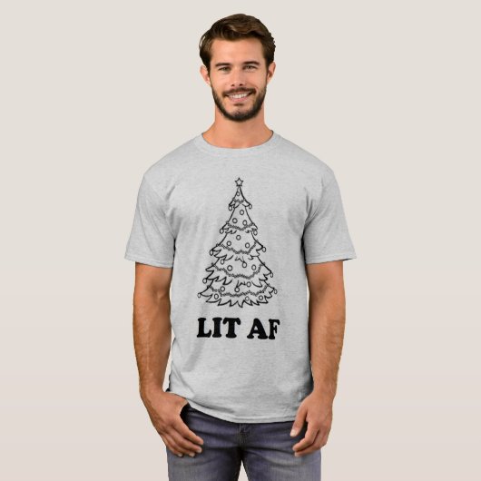 Funny Kerstmis met AF-vakantieseizoen T-shirt (Voorkant volledig)