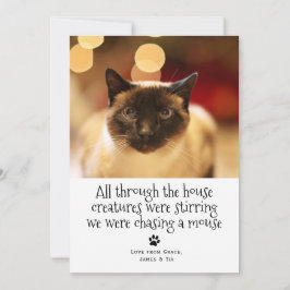 Funny Kerstmis met een kat Feestdagenkaart