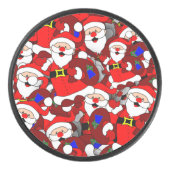 Funny Kerstmis Modern Whimsical Santa Collage Hockey Puck (Voorkant)