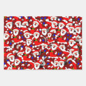 Funny Kerstmis Modern Whimsical Santa Collage Inpakpapier Vel (Voorkant)