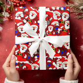 Funny Kerstmis Modern Whimsical Santa Collage Inpakpapier Vel