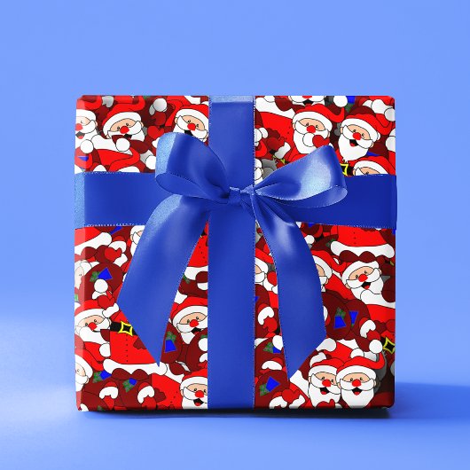 Funny Kerstmis Modern Whimsical Santa Collage Inpakpapier Vel