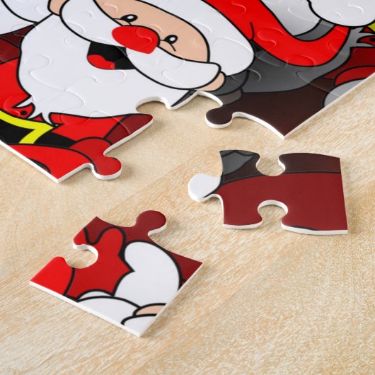 Funny Kerstmis Modern Whimsical Santa Collage Legpuzzel (Zijkant)