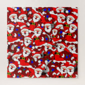Funny Kerstmis Modern Whimsical Santa Collage Legpuzzel (Verticaal)