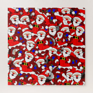 Funny Kerstmis Modern Whimsical Santa Collage Legpuzzel