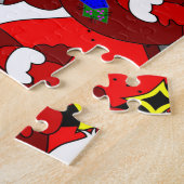 Funny Kerstmis Modern Whimsical Santa Collage Legpuzzel (Zijkant)