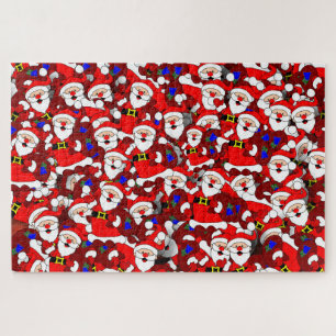 Funny Kerstmis Modern Whimsical Santa Collage Legpuzzel