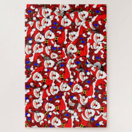 Funny Kerstmis Modern Whimsical Santa Collage Legpuzzel
