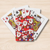 Funny Kerstmis Modern Whimsical Santa Collage Pokerkaarten