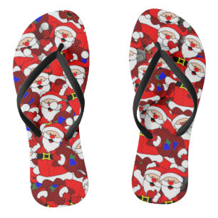 Funny Kerstmis Modern Whimsical Santa Collage Teenslippers