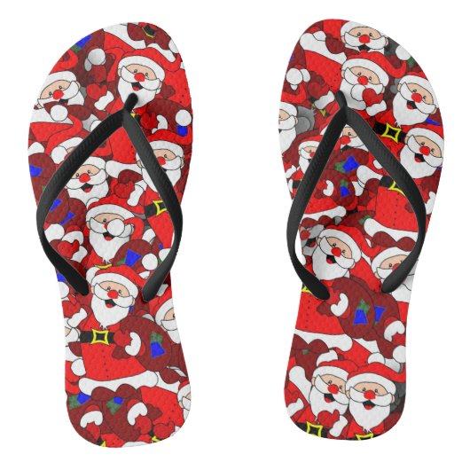 Funny Kerstmis Modern Whimsical Santa Collage Teenslippers (Voetbed)