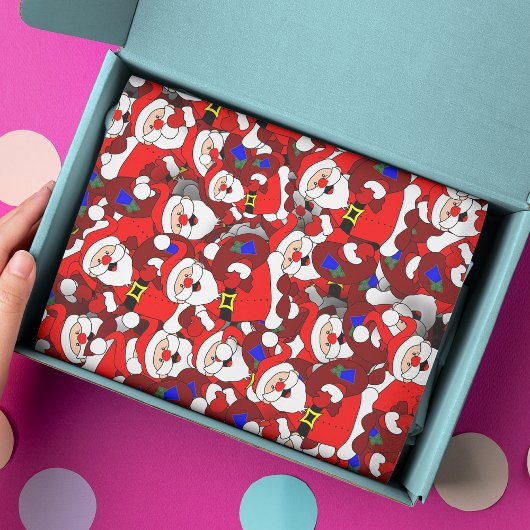 Funny Kerstmis Modern Whimsical Santa Collage Tissuepapier