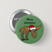 Funny Kerstmis Moose Cartoon Ronde Button 5,7 Cm (Voorkant /achterkant)