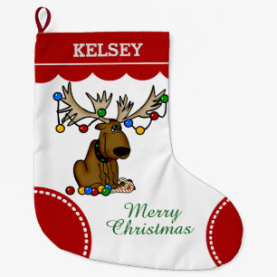Funny Kerstmis Moose Grote Kerstsok
